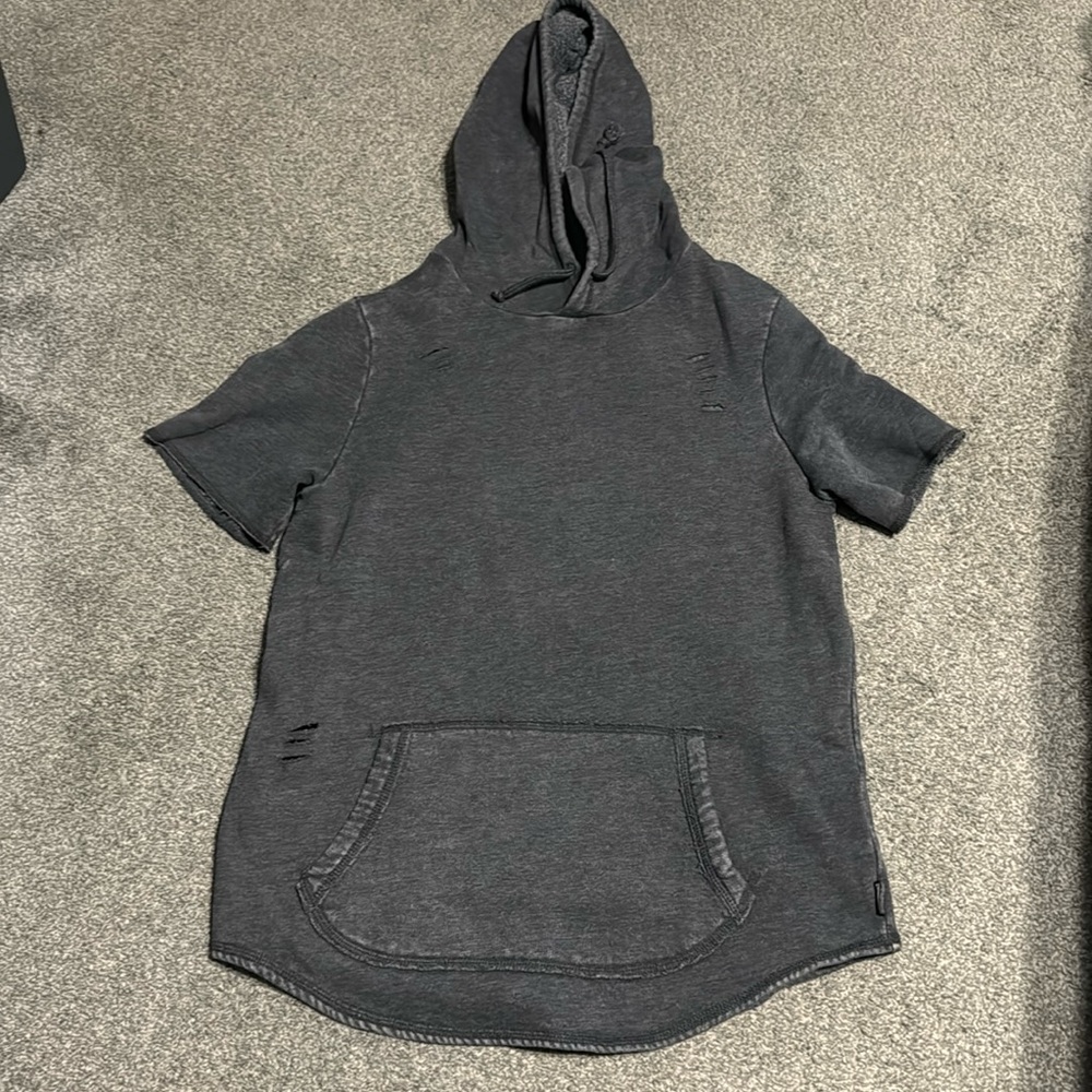 Ripped Short Sleeved Hoodie - Hollister